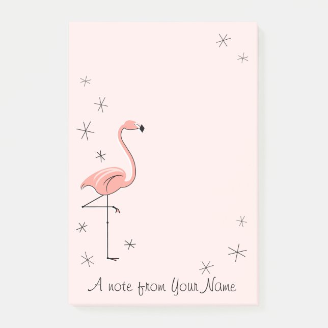 Flamingo Pink "Text" vertical Post-it Notes (Front)