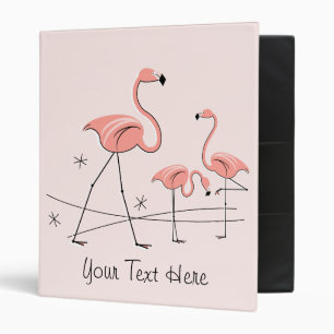 Flamingo Pink Trio 2 "Front Text" ring binder