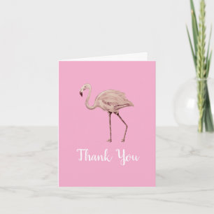 Flamingo Pink Tropical Thank You Invitation