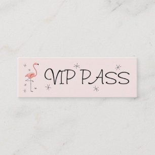 Flamingo Pink 'VIP PASS' business card skinny