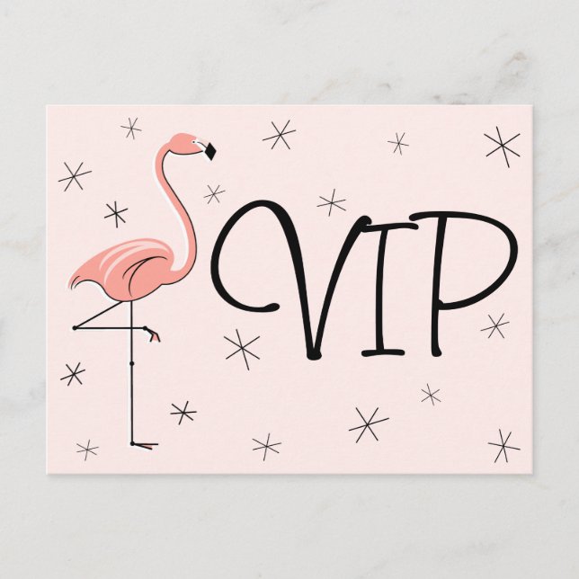Flamingo Pink "VIP" postcard (Front)