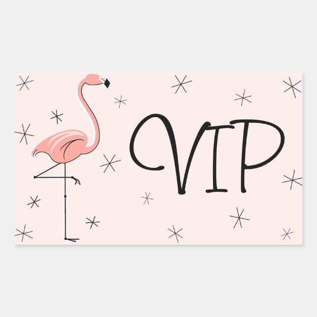 Flamingo Pink VIP sticker rectangle (Front)
