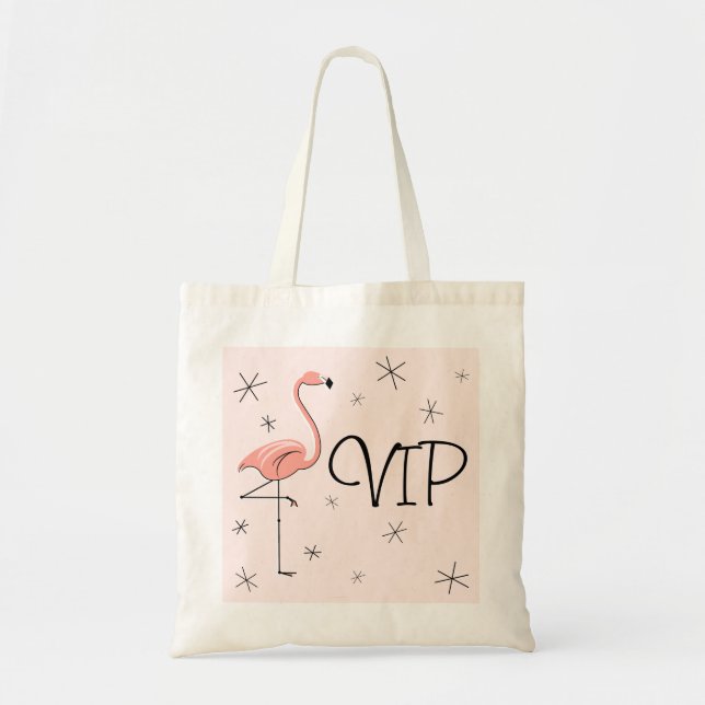 Flamingo Pink 'VIP' tote bag (Front)