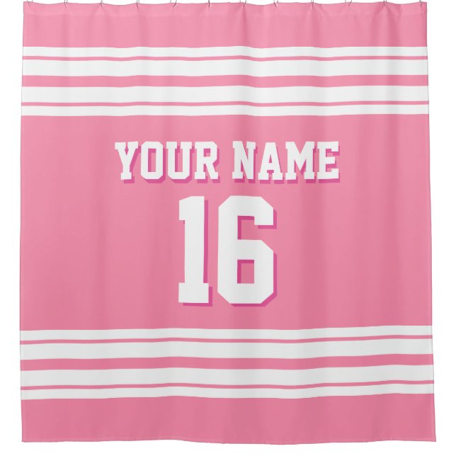 Flamingo Pink with White Stripes Sports Jersey (Front)