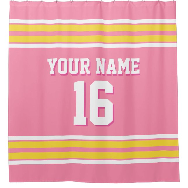 Flamingo Pink Yellow White Stripes Sports Jersey (Front)
