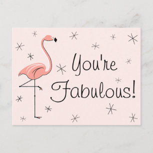 Flamingo Pink "You're Fabulous!" postcard
