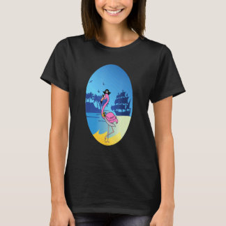 Flamingo Pirate Buccaneer Sea T-Shirt