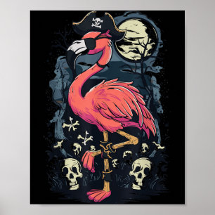 Flamingo Pirate Poster