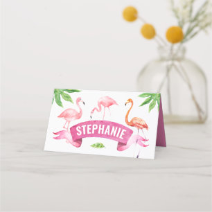 Flamingo Place Card, Tropical Card