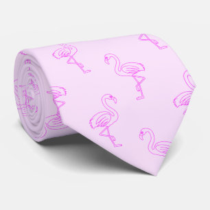 Flamingo Playful Pink Summer Pattern Tie