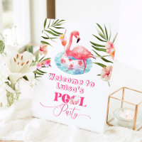 Flamingo Pool birthday party Welcome