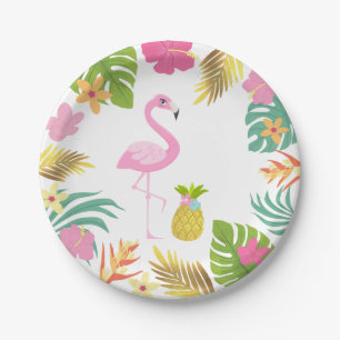 Flamingo Pool Party Paper Tropical Pool Party Plate