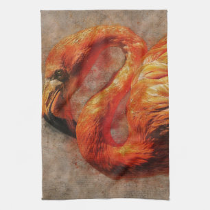 Flamingo Print Art   Gifts For Flamingo Lovers Kitchen Towel