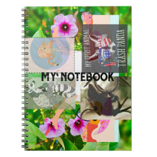Flamingo, Raccoon Spirit Animal, Ringtail, Floral Notebook