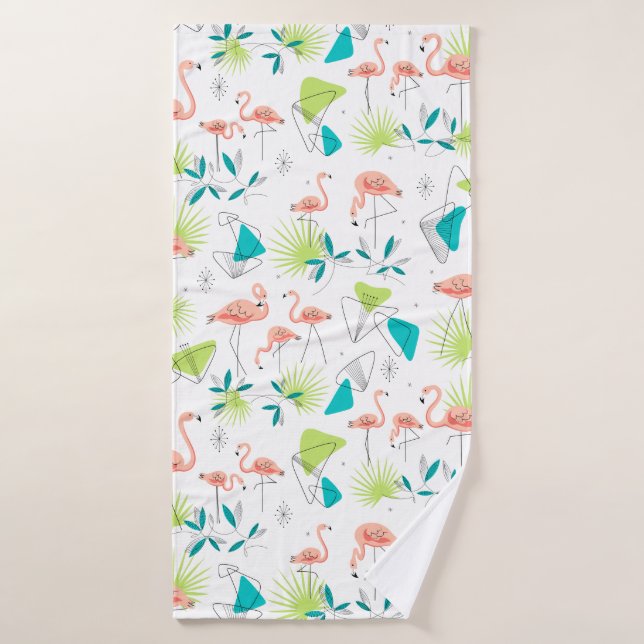 Flamingo-rama Bath Towel (Bath Towel)
