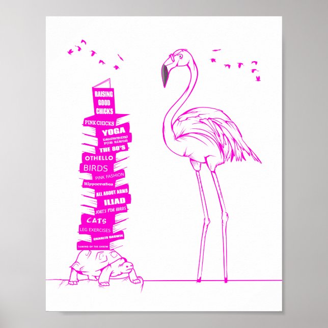 Flamingo Reading Poster (Front)