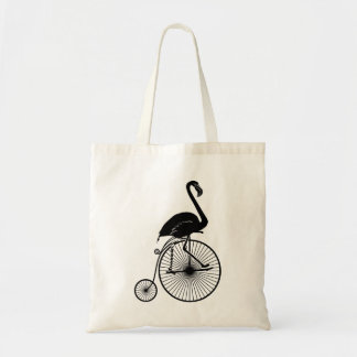 Flamingo Riding Vintage Bike Tote Bag