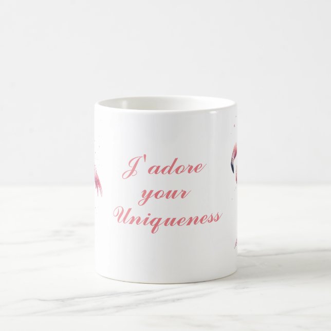 Flamingo rose j'adore tasse (Centre)
