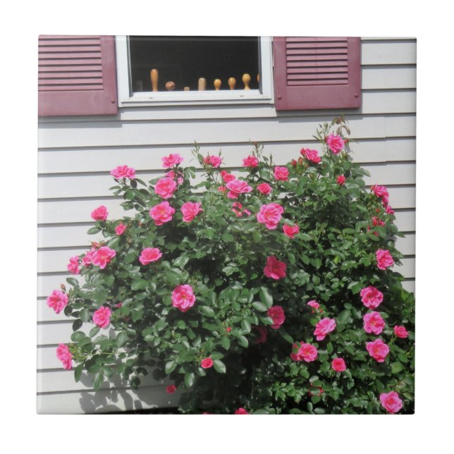Flamingo Roses with Woodworking Screwdrivers Tile (Front)