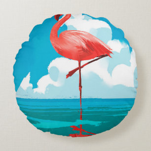 Flamingo Round Pillow