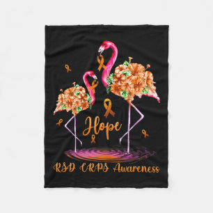 Flamingo Rsd Crps Awareness 1  Fleece Blanket