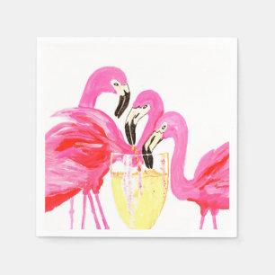 Flamingo"s in White Wine Napkin