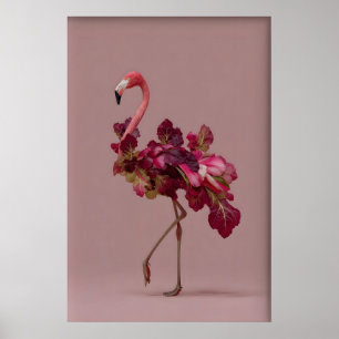 Flamingo Salad Art Print – Surreal Botanical