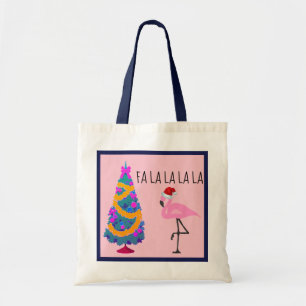 Flamingo Santa Christmas Tote Bag