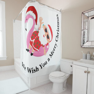 Flamingo Santa Claus Merry Christmas Wish