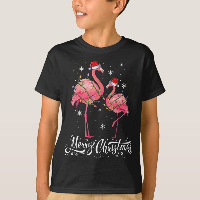 Flamingo Santa Light Christmas Sweater Flamingo Ch (Front)