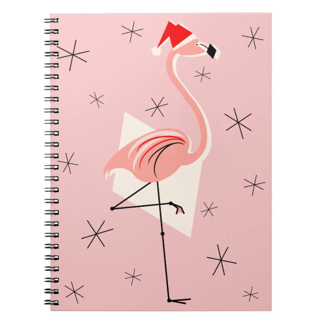 Flamingo Santa Pink notebook (Front)