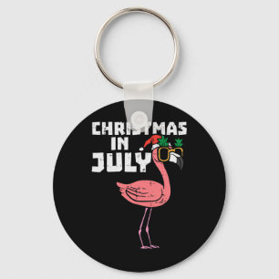 Flamingo Santa Sungles Christmas In July Cute Summ Keychain