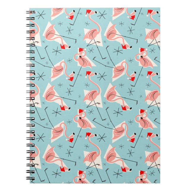 Flamingo Santas Blue Multi notebook (Front)