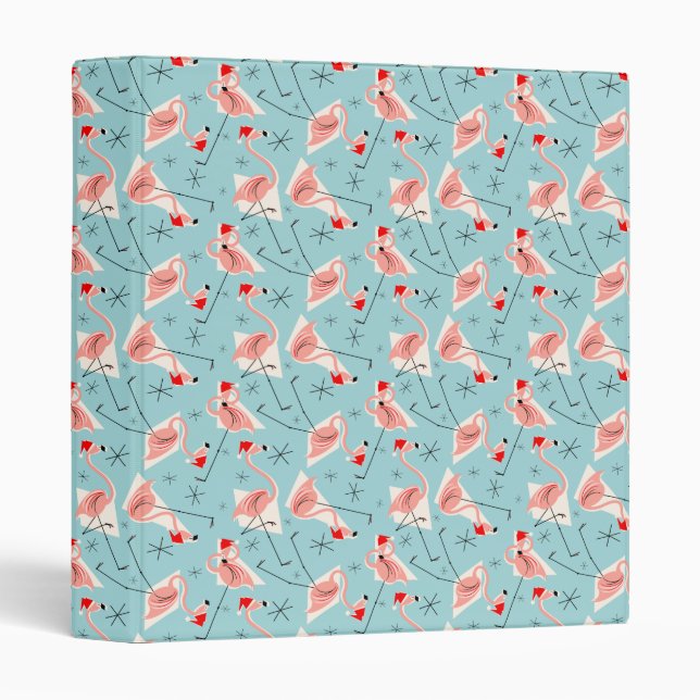 Flamingo Santas Blue Multi ring binder (Front/Spine)