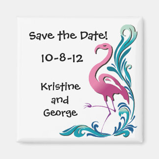 Flamingo Save the Date Magnet