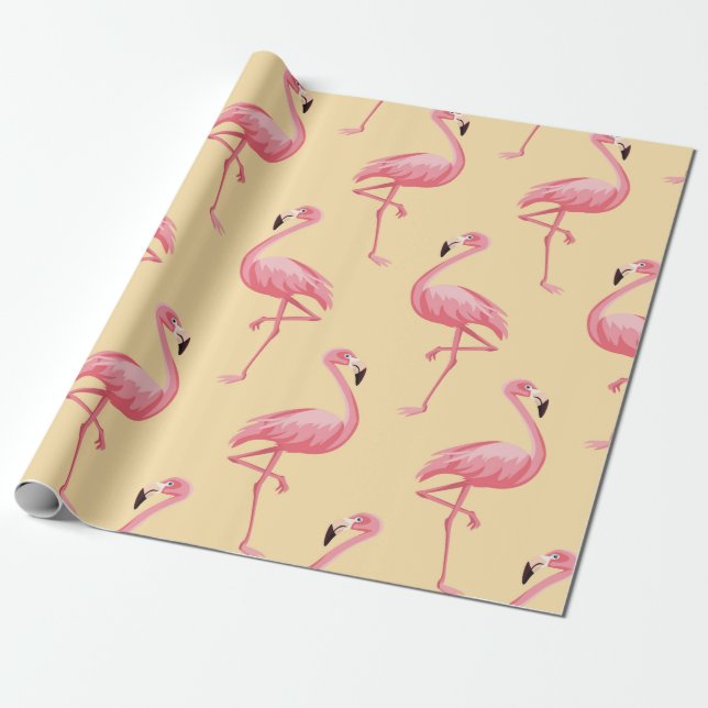 Flamingo seamless pattern background. Pink flaming Wrapping Paper (Unrolled)