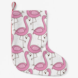 Flamingo seamless pattern, vintage exotic design small christmas stocking