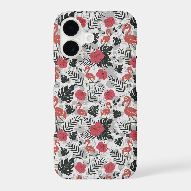 Flamingo seamless pattern with floral background (Back)