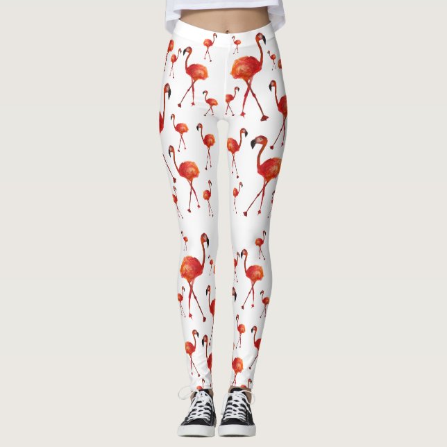 Flamingo season  Custom Leggings (Front)