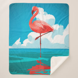 Flamingo Sherpa Blanket