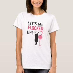 Flamingo Shirt funny Flocking Party Womens Tshirt