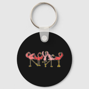 Flamingo Shirt Womens Girls Cute Dancing Flamingo Keychain