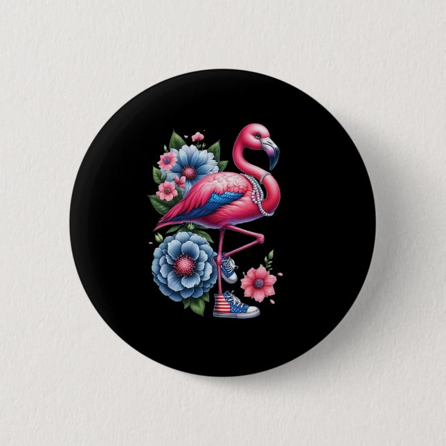 Flamingo Shoes Comma La Kamala Harris 2024  2 Inch Round Button (Front)