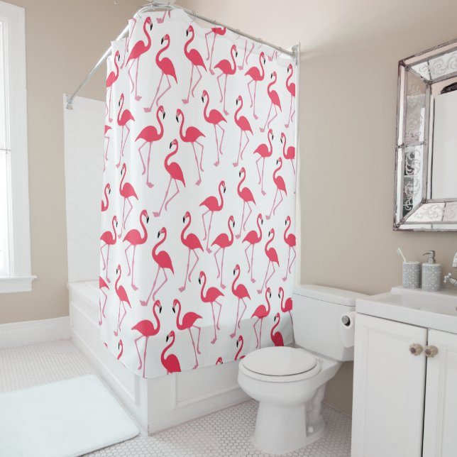 Flamingo Shower Curtain (In Situ)