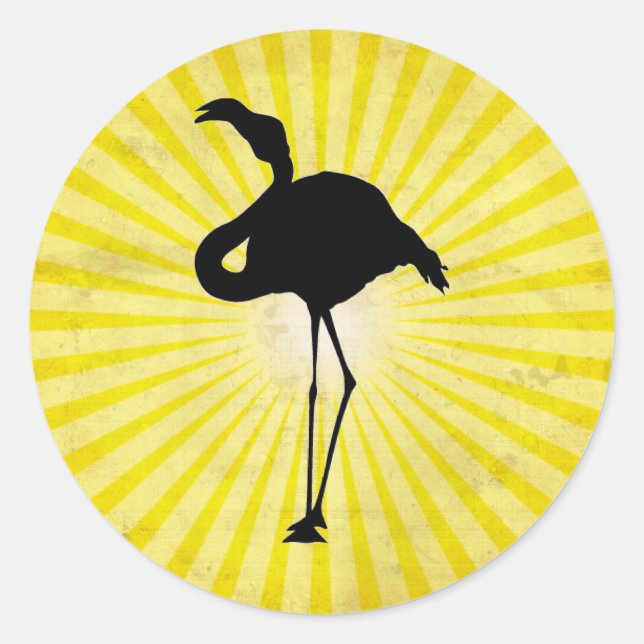 Flamingo Silhouette Classic Round Sticker (Front)