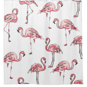 Flamingo Sketch: Tropical Vintage Pattern.