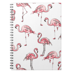 Flamingo Sketch: Tropical Vintage Pattern. Notebook