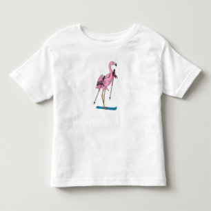 Flamingo Skier Ski Toddler T-shirt