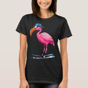 Flamingo skiing ski lover skier for men women kids T-Shirt