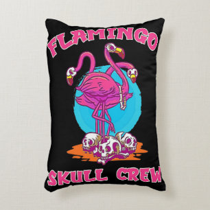 Flamingo Skull Crew Halloween Flamingo Lovers Accent Pillow